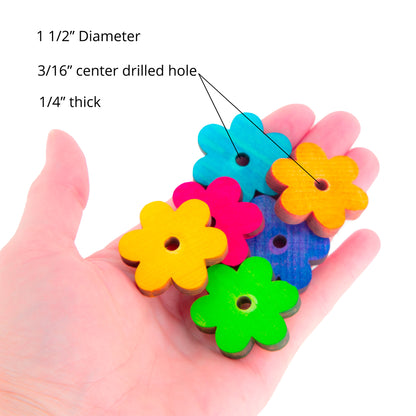 Colorful Daisy Flowers and Leaves - Bird Toy Parts