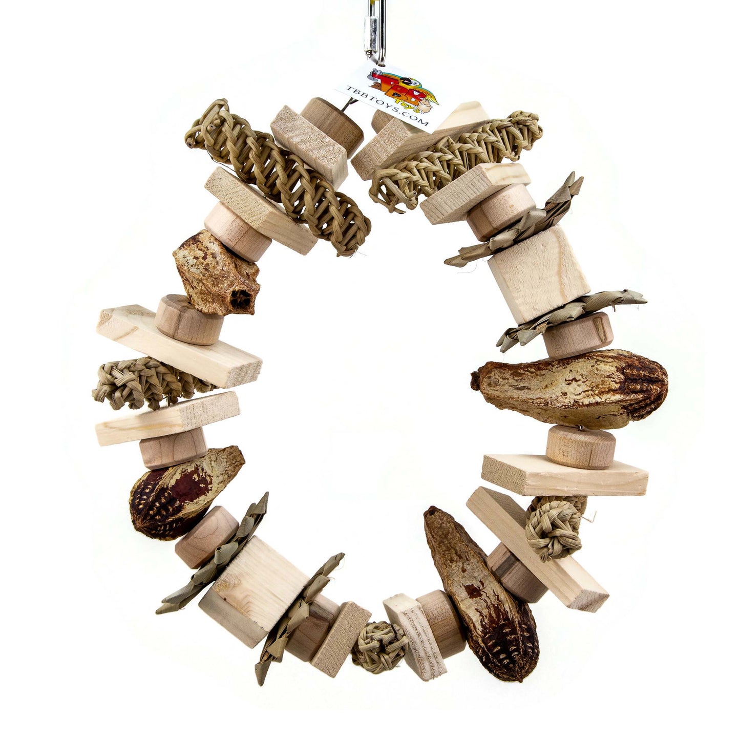 All Natural Wreath Parrot Toy - Large/Medium Bird Toy one of our Bare Naked Bird Toys