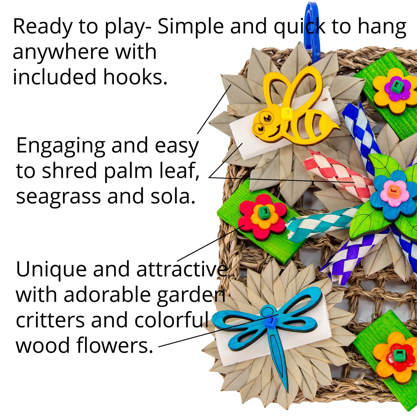 XL Garden Critters Activity Mat - Bird Toy for Birds of All Sizes
